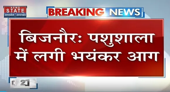 Bijnor Breaking : पशुशाला में लगी भयंकर आग