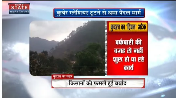 Uttarakhand News : रुद्रप्रयाग में लगातार हो रही बर्फबारी बनी मुसीबत