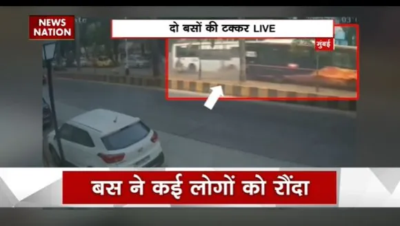Mumbai Brk : मुंबई में 2 बसों की भीषण टक्कर