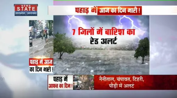 Uttarakhand News : प्रदेश में आज भारी बारिश का अलर्ट
