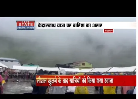 उत्तराखंड में लगातार बारिश हो रही, केदारनाथ धाम की यात्रा प्रभावित
