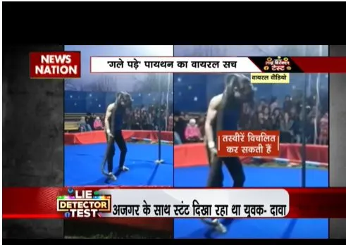 दावा किया जा रहा है युवक अजगर के साथ स्टंट दिखा रहा था, जानें सच