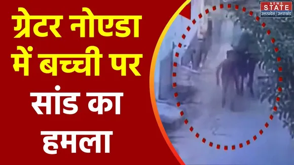 Uttar Pradesh : Greater Noida में सांड ने बच्ची पर किया हमला