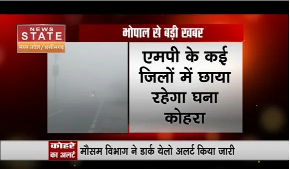 MP के कई जिलों में घने कोहरे का अलर्ट जारी, मौसम विभाग का डार्क येलो चेतावनी