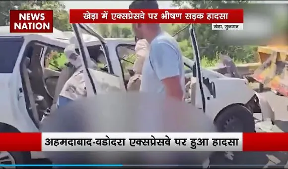 Gujarat News : Kheda में एक्सप्रेस-वे पर भीषण सड़क हादसा