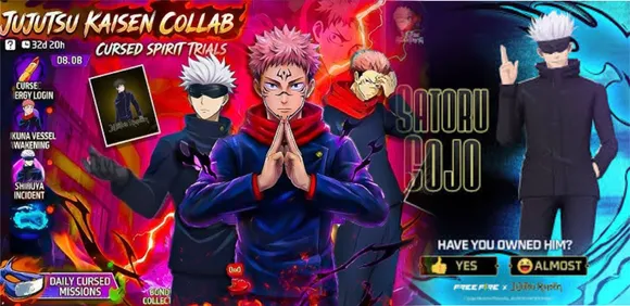 Free Fire MAX x Jujutsu Kaisen Free Rewards
