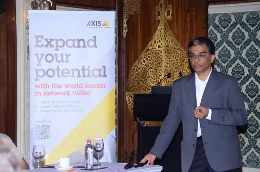 Sudhindra Holla Country Manager India and SAARC Axis Communications showcasing Axis