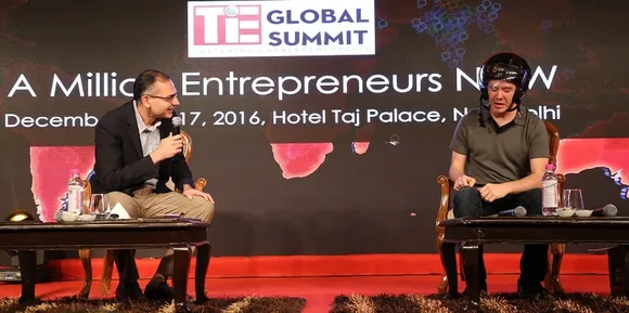 travis kalanick and deep kalra at TIE Summit
