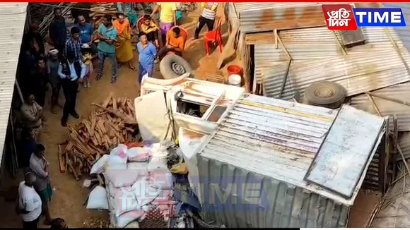 Brick-Laden Truck Collides with House in Noonmati