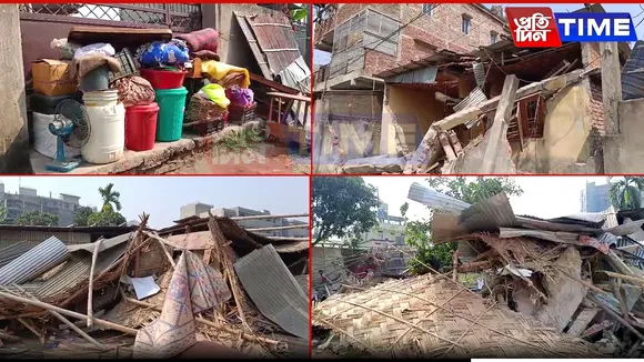 Birubari Eviction Drive: 11 Houses Razed Amid Tight Security