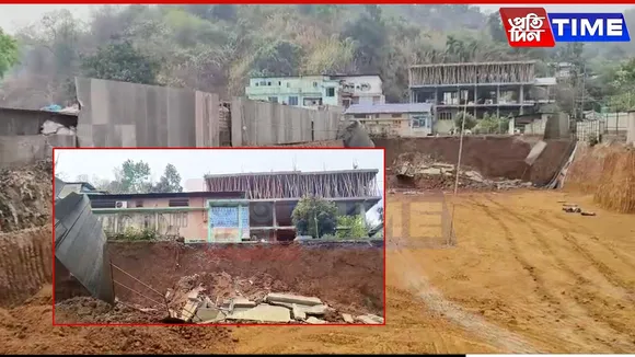 Guwahati: Roads, Walls Collapse Amid Excavation for High-Rise Buidling Construction