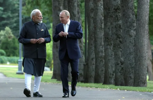 Vladimir Putin with PM Modi