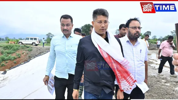 Assam Minister Reviews Flood Control Works in Two Districts