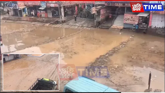 Commuters and Traders Hit as NH-27 in Jorabat Remains Buried in Red Mud
