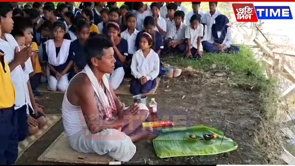 Students Turn to Prayer as Dikrong River Erosion Threatens School in Bihpuria