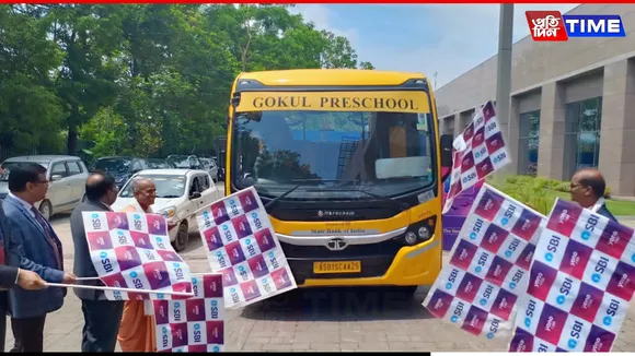 SBI Guwahati Donates School Bus to Gokul Pre-School Under CSR Initiative