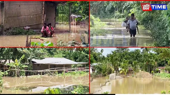 Dhansiri River Breaches Embankment in Golaghat