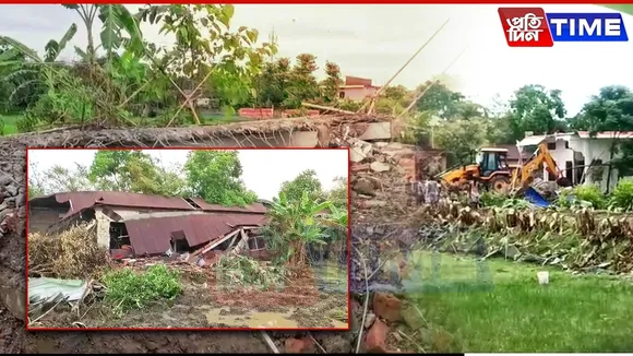 Land Dispute Escalates as Bulldozers Wreck Property in Assam's Sribhumi