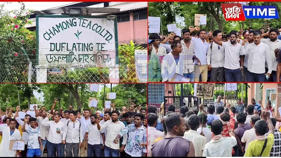 Workers Gherao Duflating Estate Office in Titabar Over Wage Suppression