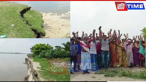 Villagers Protest as Beki River Swallows Homes, Farmland in Barpeta