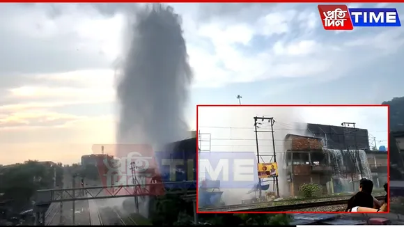 Burst Water Pipe in Guwahati's Chandmari Creates Unprecedented Situation