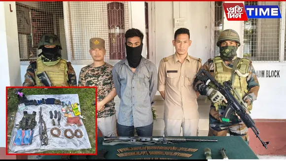 security forces apprehended a suspected ULFA (I) cadre near Hanthi Camp, Manfeisang