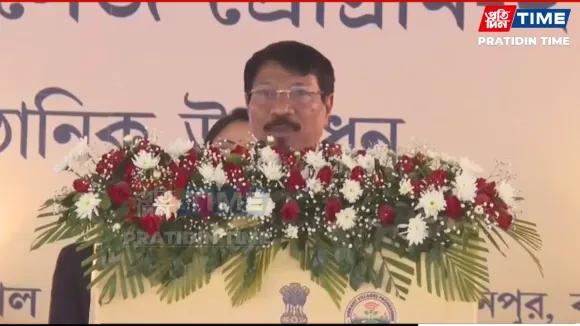 Assam minister Atul Bora delivered the welcome address as Union Home Minister Amit Shah visited Barak Valley