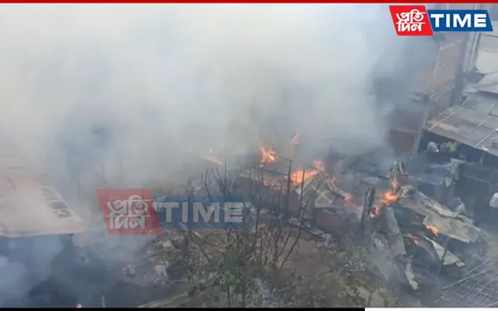 Assam: Massive Fire at Market in Bokajan 