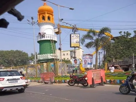 Jinnah Tower In Andhra Painted In Tricolor