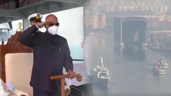 President Ram Nath Kovind Reviews Naval Fleet at Vishakhapatnam 