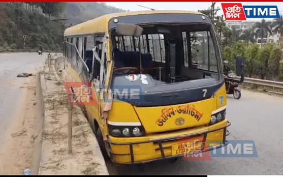 Bus With Students Onboard Rams Into Divider In Jorabat