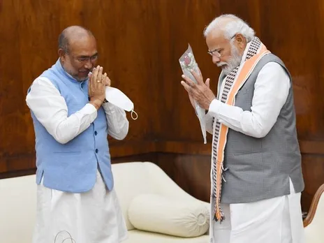 Caretaker Manipur CM N Biren Singh Meets PM Modi In Delhi