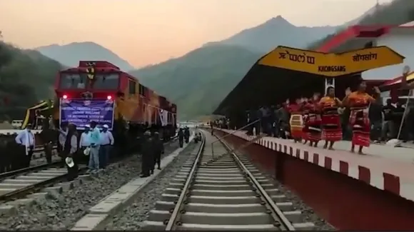 Manipur: First Passenger Train Engine Arrives at Khongshang Railway Station
