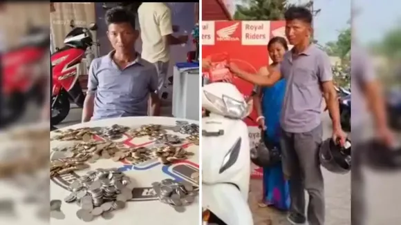 Guwahati: Daily Wage Labourer Buys Scooty with Coins Saved for 8 Years
