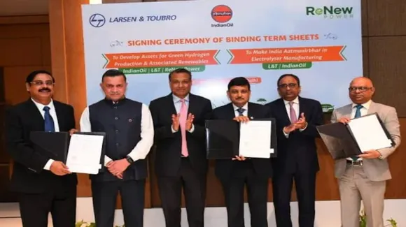 IOCL, L&T, ReNew Power Enter Agreement To Produce Green Hydrogen