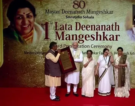 PM Modi Conferred with First Lata Deenanath Mangeshkar Award 