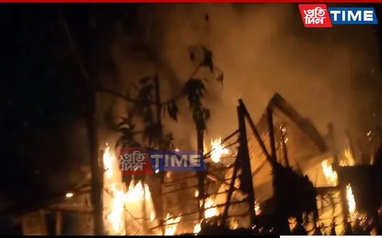Assam: Massive Fire Engulfs House in Nagaon 