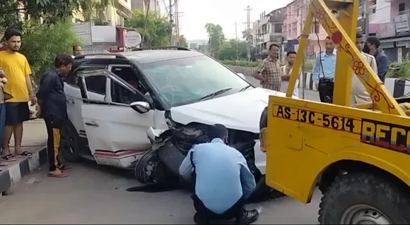 Guwahati: Woman Crashes Car Into Divider, Locals Allege Drunk Driving