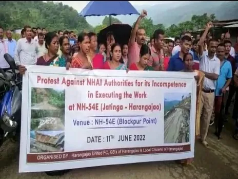 Assam: Dima Hasao Locals Protest Over Dilapidated NH 27