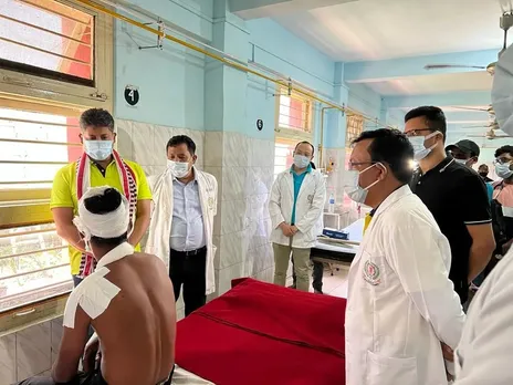 Assam Minister Pijush Hazarika Visits Imphal Hospital To Check On Landslide Victims