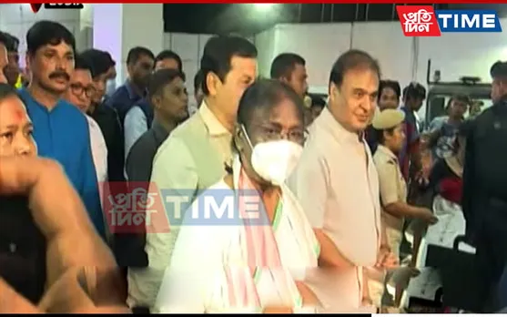 NDA Presidential Candidate Draupadi Murmu Arrives in Guwahati