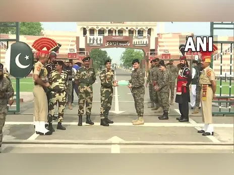 BSF, Pak Rangers Exchange Sweets at Attari-Wagah Border On Eid