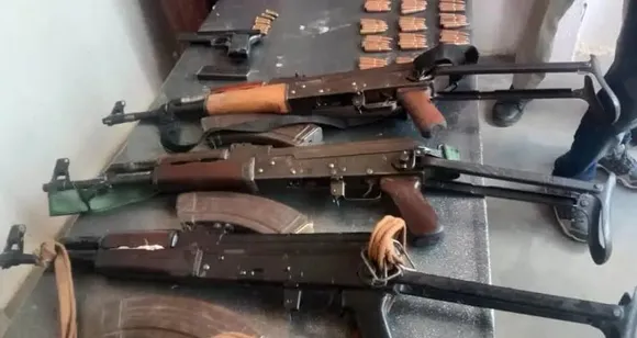 J&K: Huge Cache of Arms Recovered in Bandipora, 2 Suspects Held