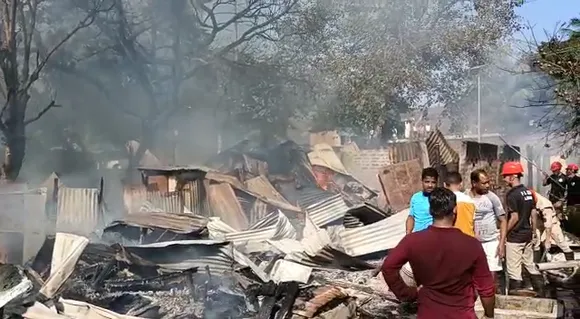 Guwahati: Fire Razes Residential Houses at Pandu