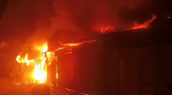 Assam: 15 Shops Reduced To Ashes In Market Fire at Sontali