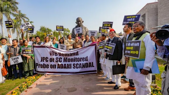 Opposition MPs Protest in Parliament Over Adani Issue