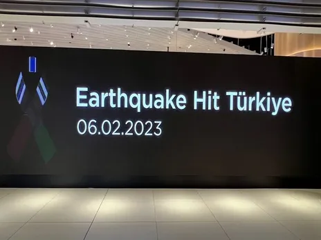 Black Ribbon Displayed at Istanbul Airport to Mourn Turkey-Syria Quake Victims