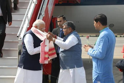 Assam Guv Welcomes PM Modi as He Arrives in Guwahati