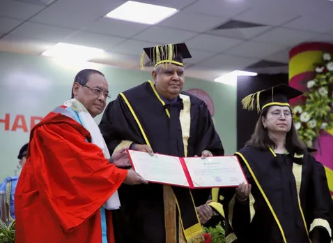 VP Dhankhar Confers Ranjan Gogoi with ‘Doctor of Law’ Degree