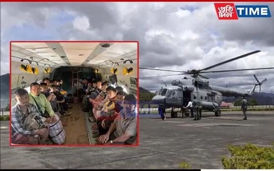 Assam Rifles Undertake Air Evacuation of 96 Stranded Citizens Near Myanmar Border